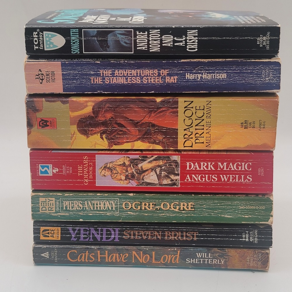 Various Sci-Fi Fantasy 7 Book Lot Paperback 80s 90s Anthony Norton Harrison Good - Picture 6 of 11
